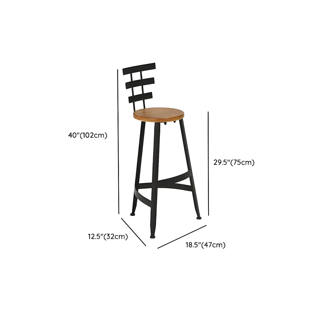 Ensemble de bar élégant en bois massif avec tabourets stylés pour la maison