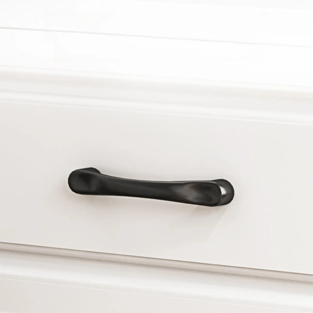 Table de chevet classique étroite en bois blanc avec 3 tiroirs