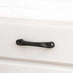 Table de chevet classique étroite en bois blanc avec 3 tiroirs