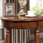 Table d'appoint ronde classique en bois pour salon avec rangement