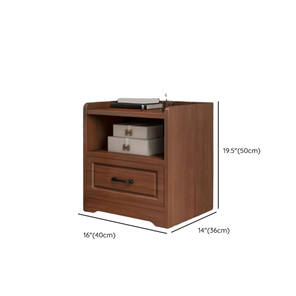 Table de chevet classique étroite en bois blanc avec 3 tiroirs