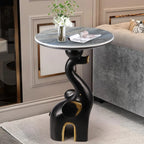Table d'appoint Black Elephant avec plateau en pierre pour salon