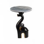 Table d'appoint Black Elephant avec plateau en pierre pour salon