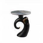 Table d'appoint Black Elephant avec plateau en pierre pour salon