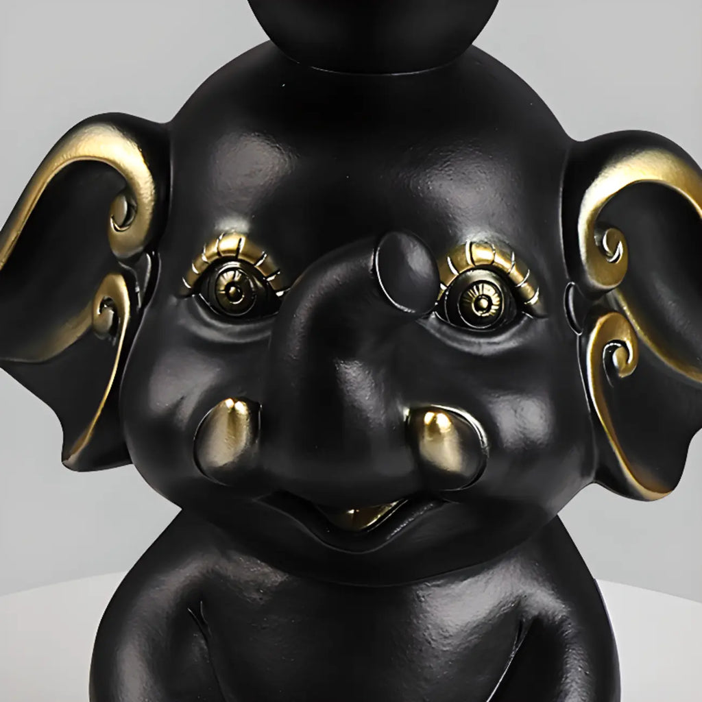 Table d'appoint Black Elephant avec plateau en pierre pour salon