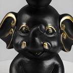 Table d'appoint Black Elephant avec plateau en pierre pour salon