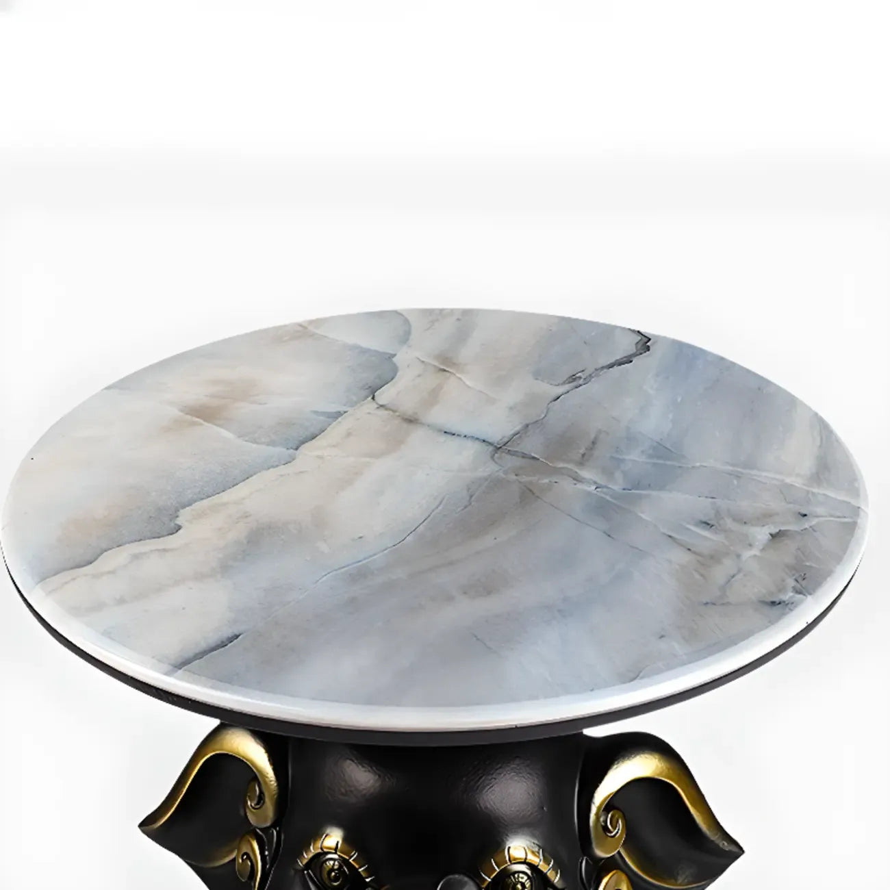 Table d'appoint Black Elephant avec plateau en pierre pour salon