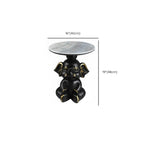 Table d'appoint Black Elephant avec plateau en pierre pour salon