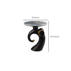 Table d'appoint Black Elephant avec plateau en pierre pour salon