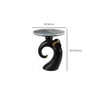 Table d'appoint Black Elephant avec plateau en pierre pour salon