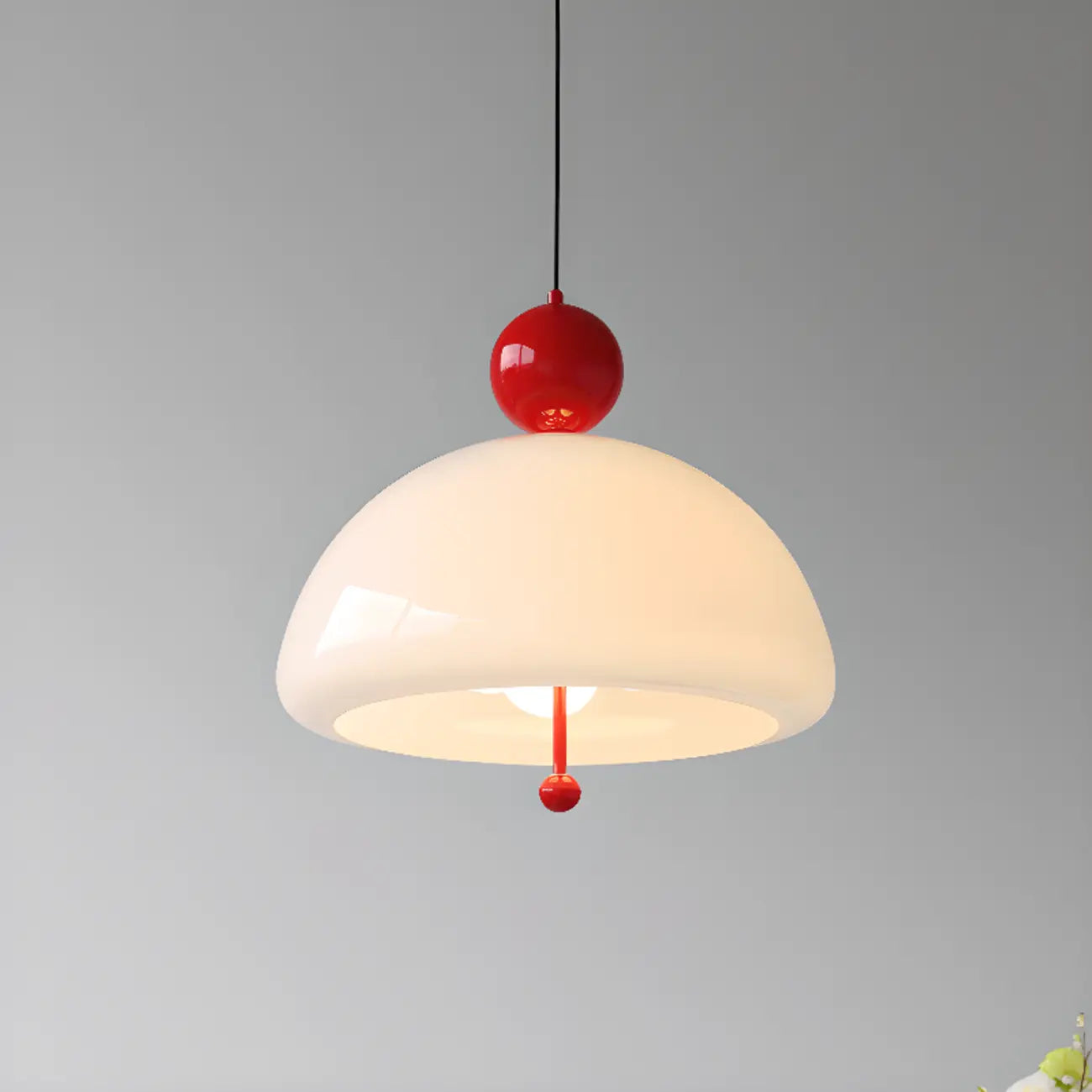 Lustre minimaliste en verre à 3 lumières en forme de dôme pour salle à manger