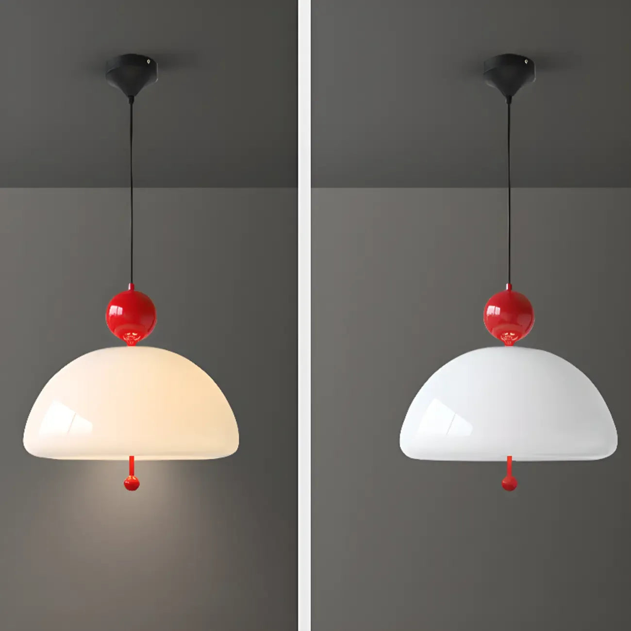 Lustre minimaliste en verre à 3 lumières en forme de dôme pour salle à manger