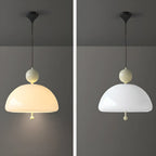 Lustre minimaliste en verre à 3 lumières en forme de dôme pour salle à manger