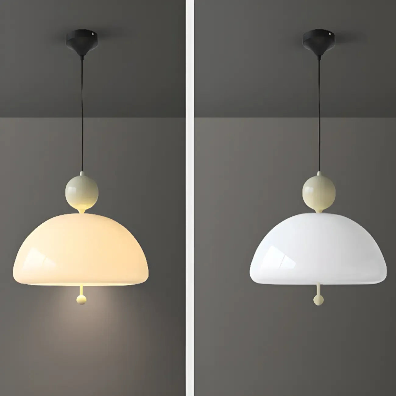 Lustre minimaliste en verre à 3 lumières en forme de dôme pour salle à manger