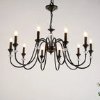 Lustre industriel en verre noir de type candélabre, 3 à 10 lumières