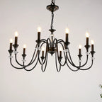 Lustre industriel en verre noir de type candélabre, 3 à 10 lumières