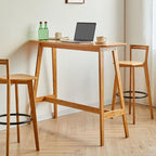 Ensemble de bar moderne en bambou avec tabourets repose-pieds
