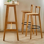 Ensemble de bar moderne en bambou avec tabourets repose-pieds