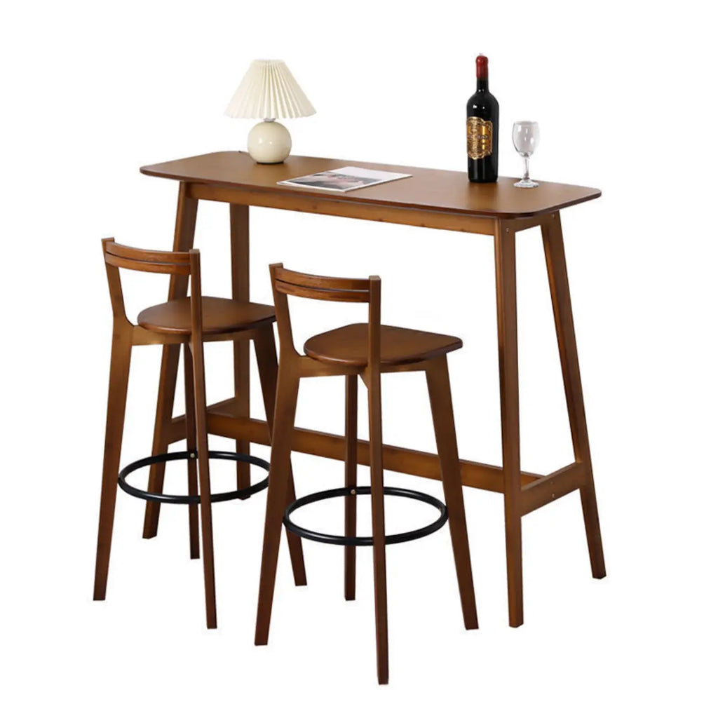 Ensemble de bar moderne en bambou avec tabourets repose-pieds