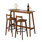 Ensemble de bar moderne en bambou avec tabourets repose-pieds