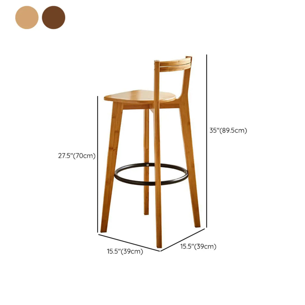 Ensemble de bar moderne en bambou avec tabourets repose-pieds