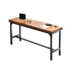 Ensemble table de bar moderne en faux bois avec tabourets sans dossier