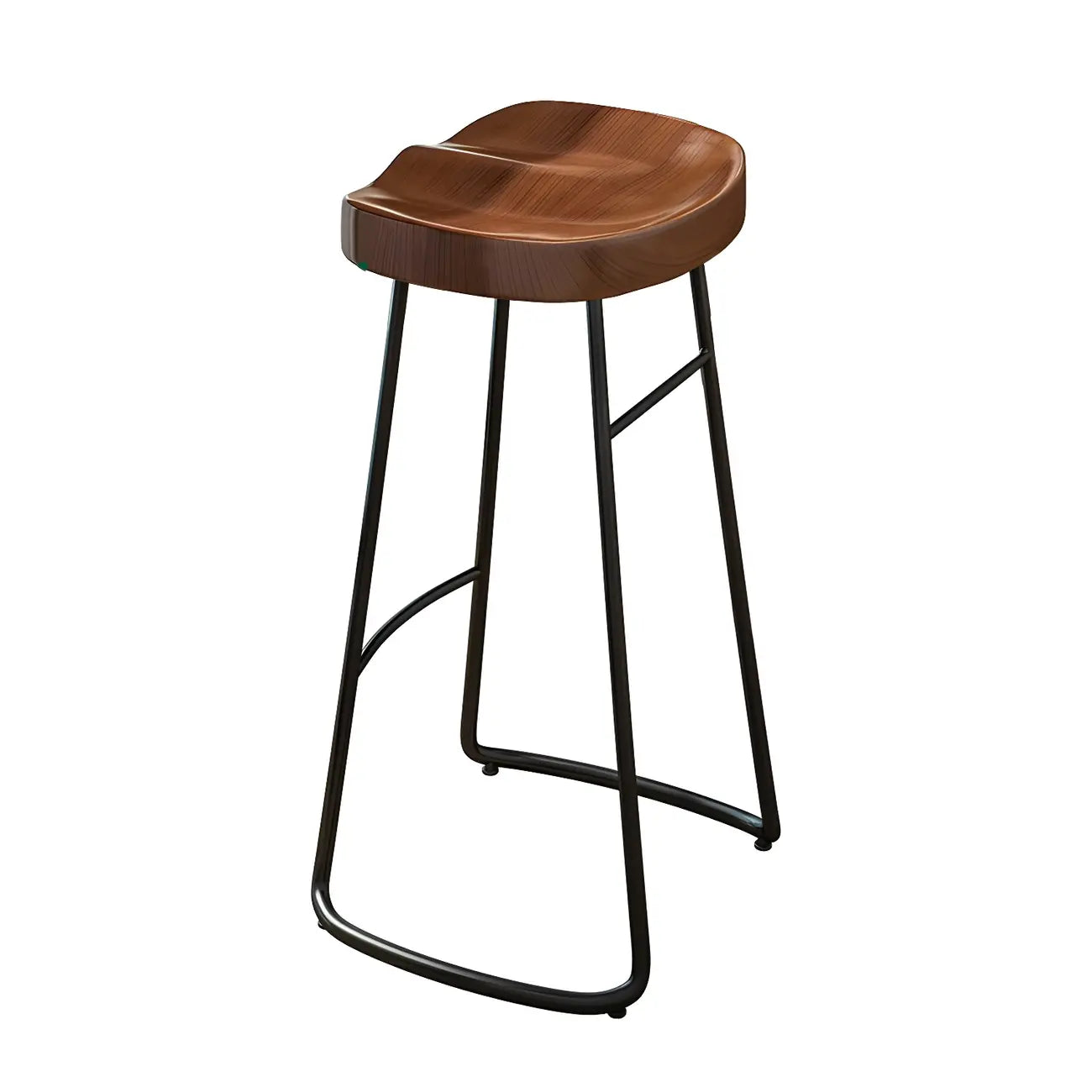 Ensemble table de bar moderne en faux bois avec tabourets sans dossier