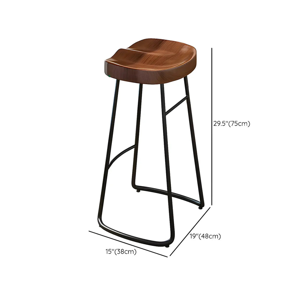 Ensemble table de bar moderne en faux bois avec tabourets sans dossier