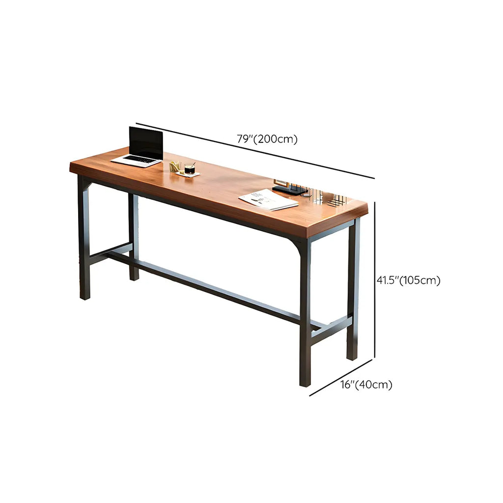 Ensemble table de bar moderne en faux bois avec tabourets sans dossier