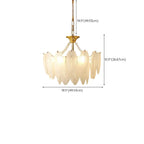 Lustre vintage en cristal avec abat-jour en plumes de verre