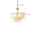 Lustre vintage en cristal avec abat-jour en plumes de verre