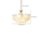 Lustre vintage en cristal avec abat-jour en plumes de verre