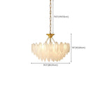Lustre vintage en cristal avec abat-jour en plumes de verre