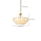 Lustre vintage en cristal avec abat-jour en plumes de verre