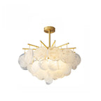 Lustre moderne à 3 niveaux en verre nuageux pour salon