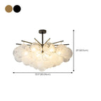 Lustre moderne à 3 niveaux en verre nuageux pour salon