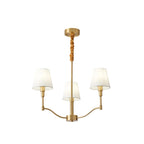 Lustre moderne blanc à 3 lumières avec abat-jour en tissu