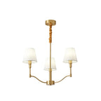 Lustre moderne blanc à 3 lumières avec abat-jour en tissu