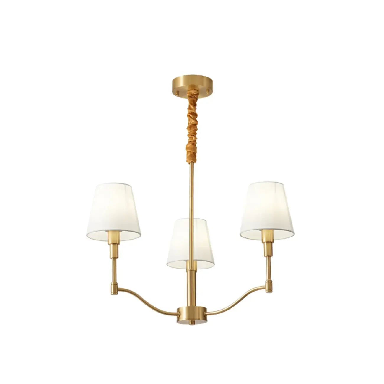 Lustre moderne blanc à 3 lumières avec abat-jour en tissu