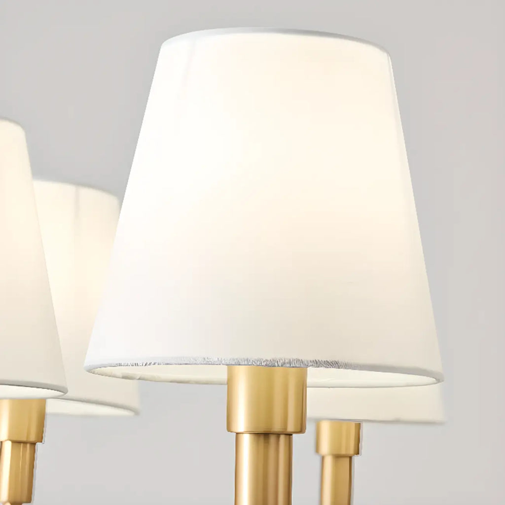 Lustre moderne blanc à 3 lumières avec abat-jour en tissu
