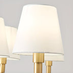 Lustre moderne blanc à 3 lumières avec abat-jour en tissu