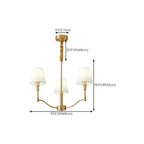 Lustre moderne blanc à 3 lumières avec abat-jour en tissu