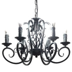 Lampadario vintage a 6 luci in ferro nero per un fascino semplice