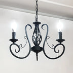 Lampadario vintage a 6 luci in ferro nero per un fascino semplice