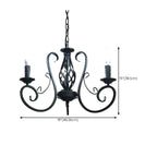 Lampadario vintage a 6 luci in ferro nero per un fascino semplice