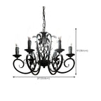 Lampadario vintage a 6 luci in ferro nero per un fascino semplice
