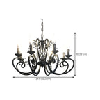 Lampadario vintage a 6 luci in ferro nero per un fascino semplice