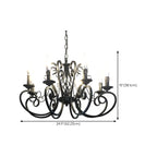 Lampadario vintage a 6 luci in ferro nero per un fascino semplice