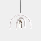 Lustre moderne à 6 lumières LED avec un design en forme d'arc-en-ciel