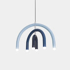Lustre moderne à 6 lumières LED avec un design en forme d'arc-en-ciel
